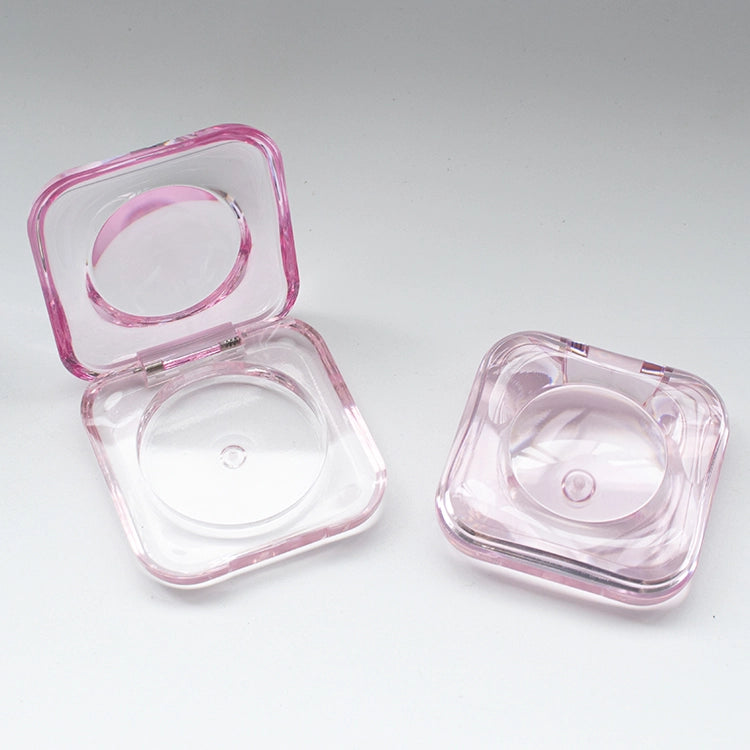 50.4mm Ultra-Slim Clear Squircle Empty Blush Compact with Shade-Reveal Window for Clean Beauty