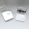 6g Silver Metallic Empty Blush Compact with Clear Heart Window for Y2K Premium Makeup Lines