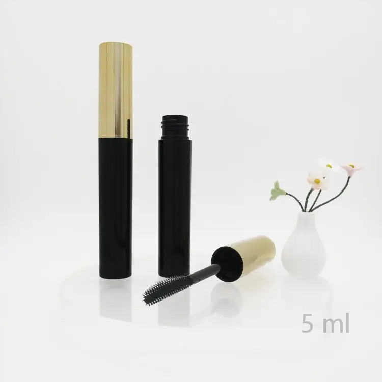 Custom 5ml Empty Mascara Tube ABS Plastic Bottle with Golden Screw Cap Cosmetic Packaging