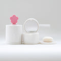 4g Cute Empty Loose Powder Case with Built-in Mirror Puff and Custom 3D Heart or Flower Handle