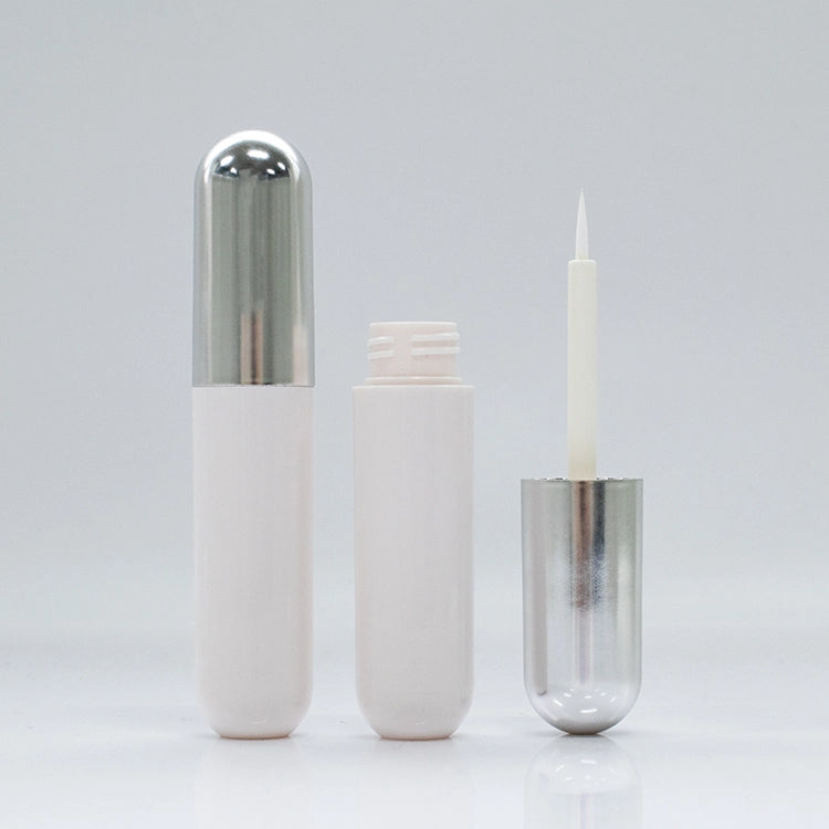 3ml Capsule Fine Brush Liquid Eyeliner Tube with Matte & Plated Silver Cap for Lash Serums