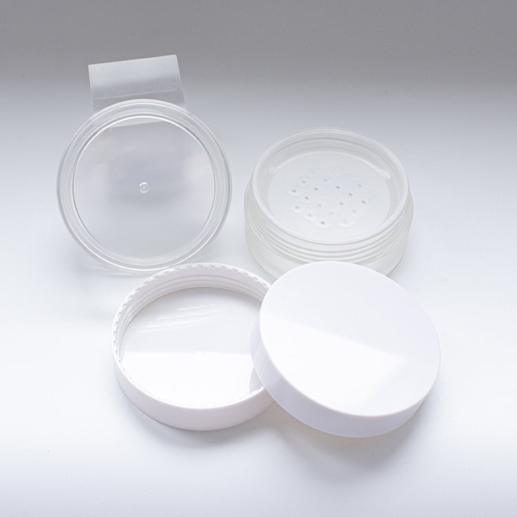 15g Classic Round Loose Powder Jar Recycled ABS Plastic Cosmetic Packaging Wholesale