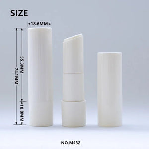Classic White Round Lipstick Tube Container for Private Label Cosmetics - Lipstick