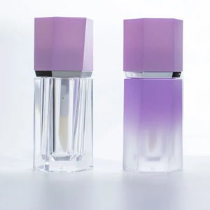 Custom 7ml Hexagon Shape AS Plastic Lip Gloss Tube Empty Container For Cosmetic Packaging