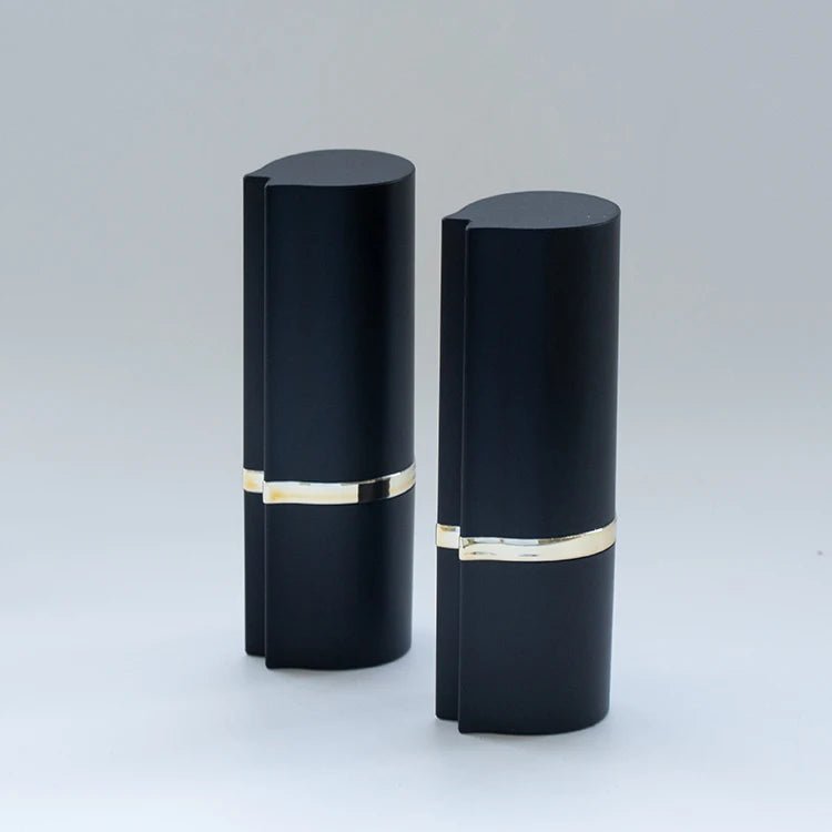 Unique Irregular Shaped Black Lipstick Tube Container for Premium Cosmetics - Lipstick