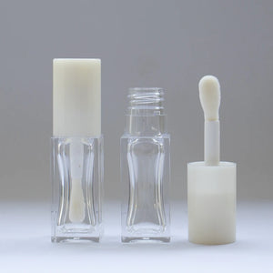 Custom 5.5ml Clear PETG Plastic Round Square Lip Gloss Tube Empty Cosmetic Container
