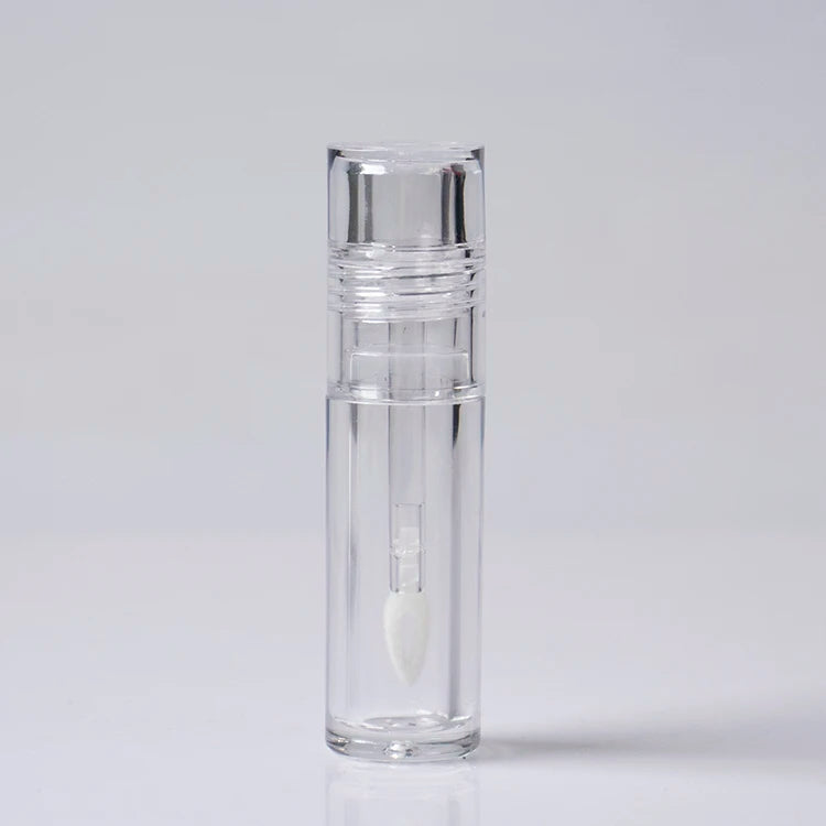 Custom 3ml Clear AS Plastic Round Lip Gloss Tube Empty Cosmetic Container with Wand