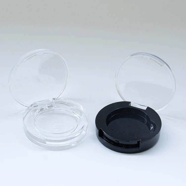 Small Round Clear Eyeshadow Compact | Mini Single Pan Case - Compacts & Palettes