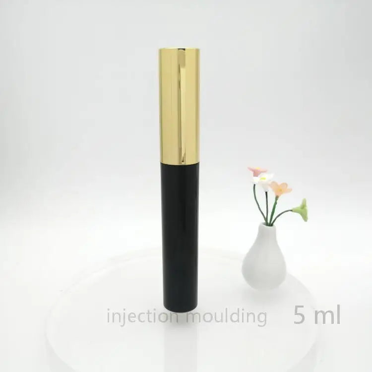 Custom 5ml Empty Mascara Tube ABS Plastic Bottle with Golden Screw Cap Cosmetic Packaging