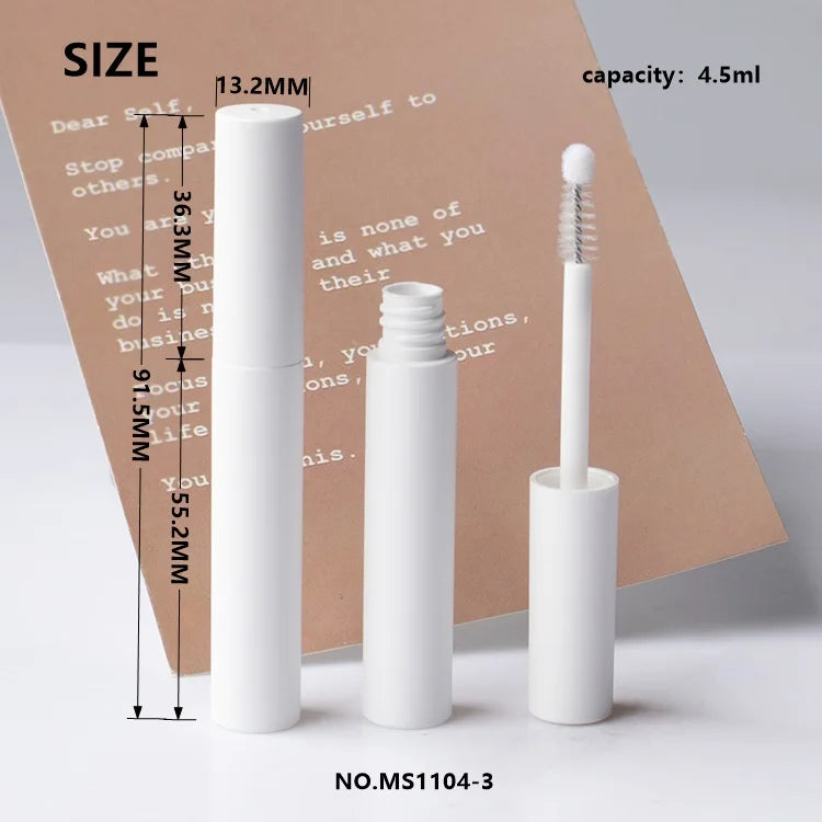 Custom Color Round 5ml Empty Mascara Tube Matte Black White ABS Cosmetic Packaging Wholesale