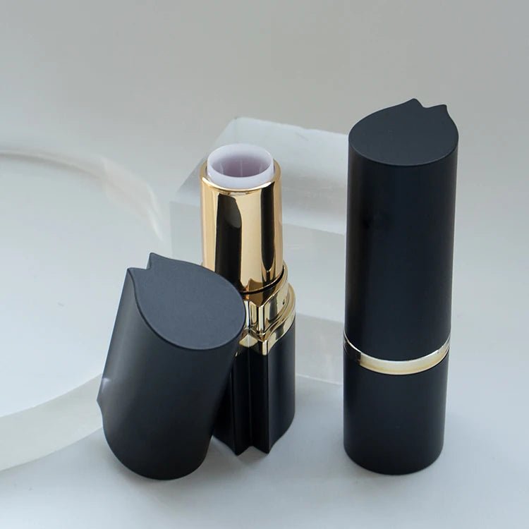 Unique Irregular Shaped Black Lipstick Tube Container for Premium Cosmetics - Lipstick