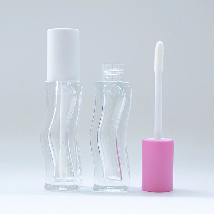 5ml Premium Fluid Wave Thick-Wall Lip Gloss Bottle with Ergonomic Wavy Silhouette and Matte Finish