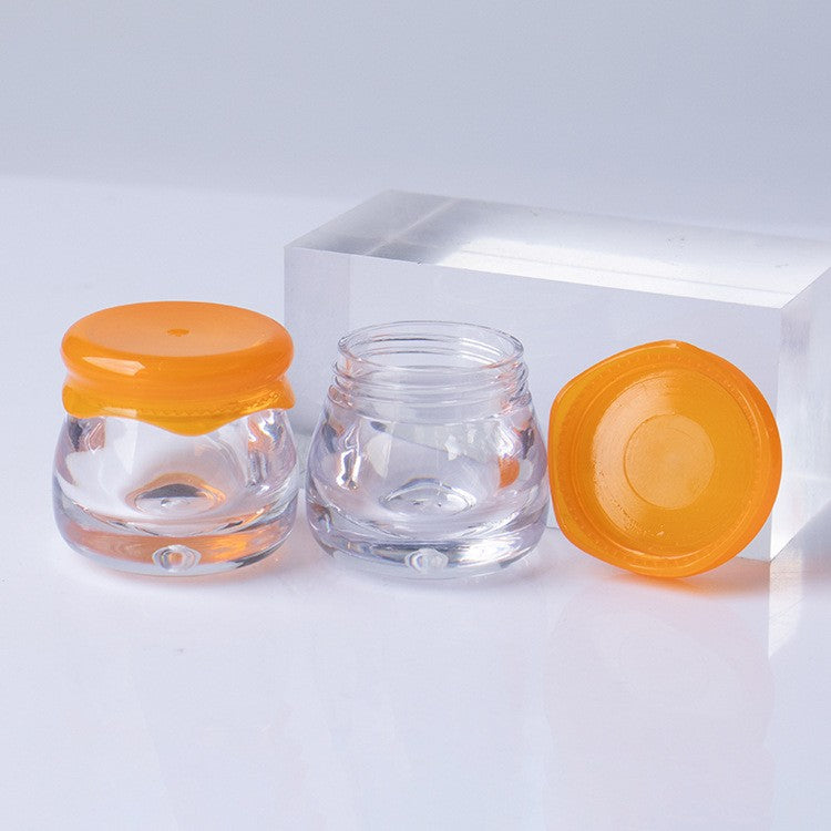 Cute 6g Honey Jar Cosmetic Pot PP or AS Plastic Lip Balm Container Wholesale