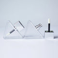 5.5ml Geometric Triangle Lip Gloss Tube with Mirror Silver Cubic Cap and Clear Thick-Wall｜OEM&ODM