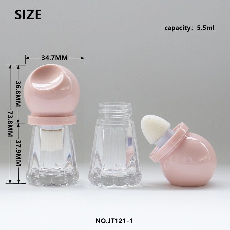 5.0ml/5.5ml Faceted Thick-Wall Lip Gloss Packaging with Spherical Cap and Big Doe Foot Applicator