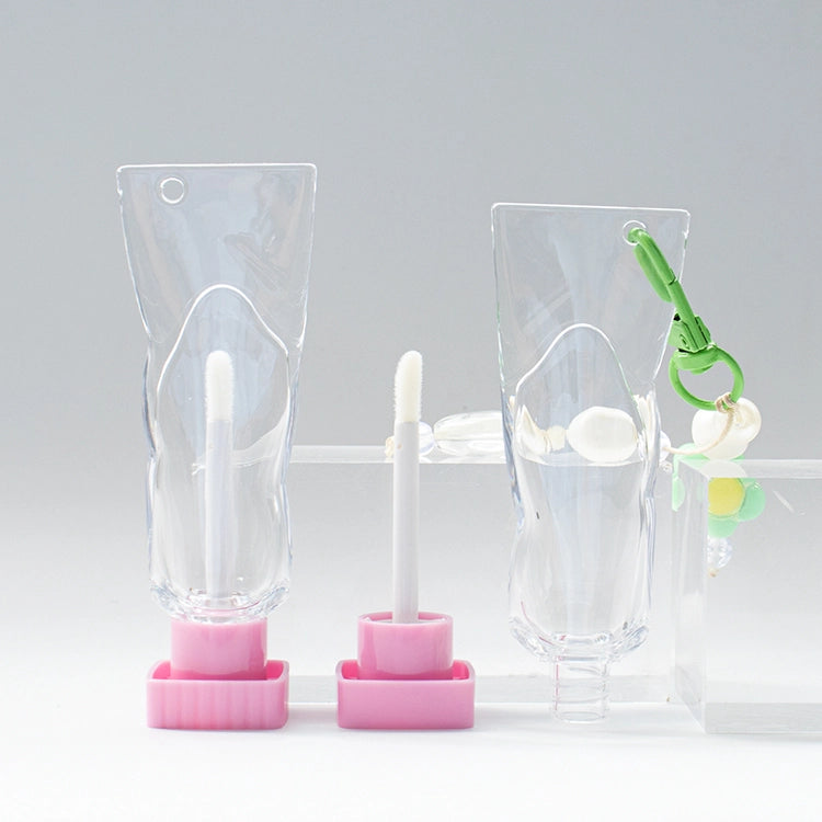 4.5ml Wearable Squeezed Toothpaste Shape Lip Gloss Bottle with Hanging Hole and Elongated 30mm Cap