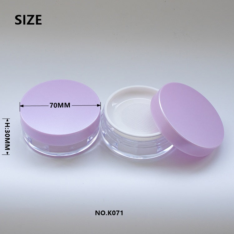 High Clarity AS Plastic Round Loose Powder Jar Transparent Cosmetic Container Wholesale