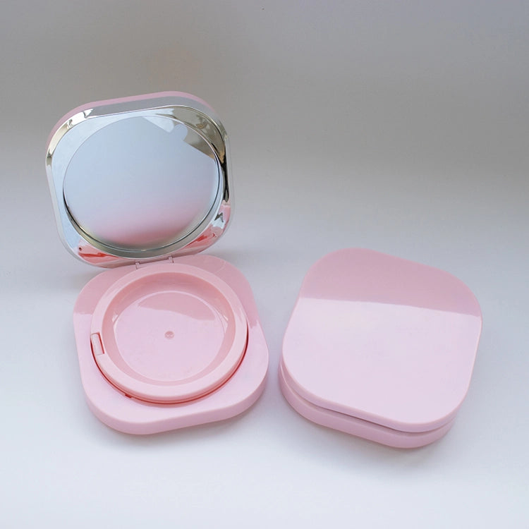 千禧世代潔淨美妝品牌的粉彩粉單色圓角方形空氣墊粉餅盒連鏡