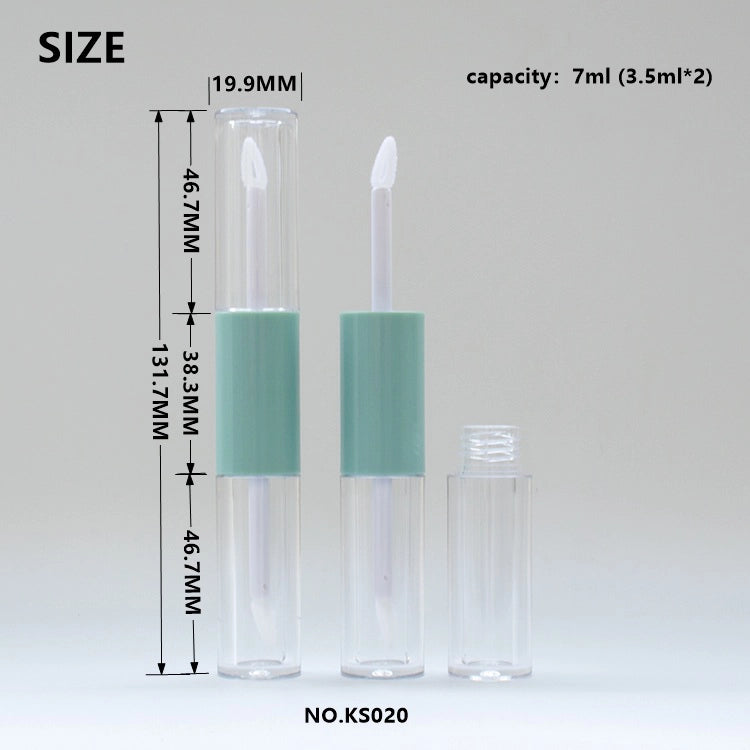 3.5 ml x 2 Wholesale 2-in-1 Double Ended Clear Lip Gloss Tube with Silicone Applicator for Private Label