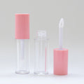 3.5ml Portable Clear Round Lip Gloss Tube Empty Plastic Cosmetic Container with Custom Heart Shape Brush
