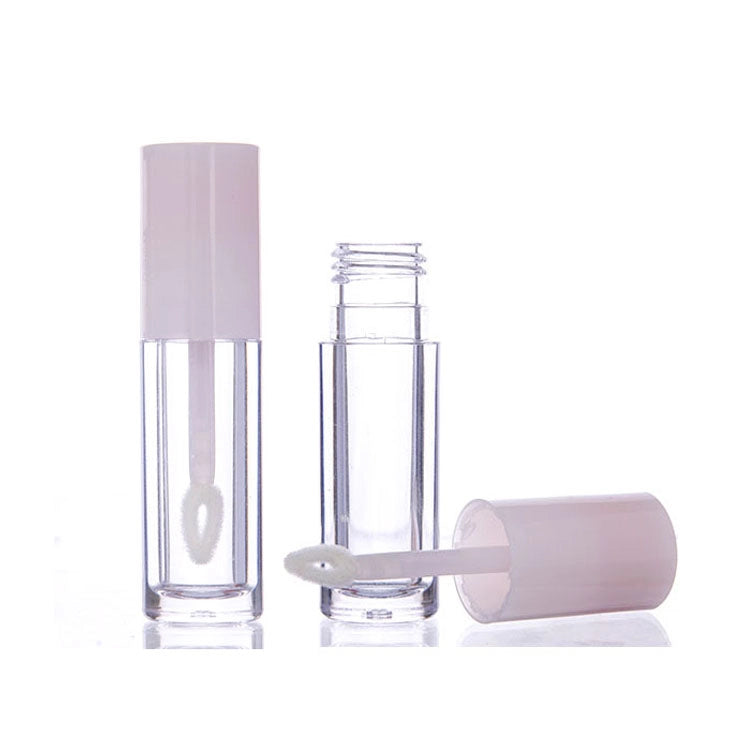 4ml Thick-Walled Cylindrical Lip Gloss Tube with Innovative Hollow Heart-Shaped Flocked Tip Screw Screen Printing Cosmetic Container