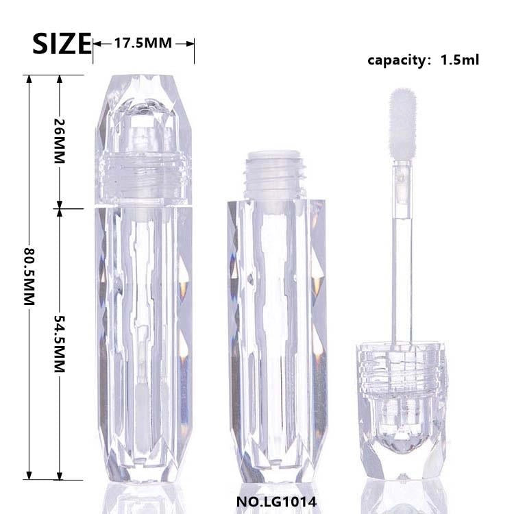 1.5ml Premium Crystal Octagonal Faceted Lip Gloss Bottle for High-End Sampling and Travel Sets