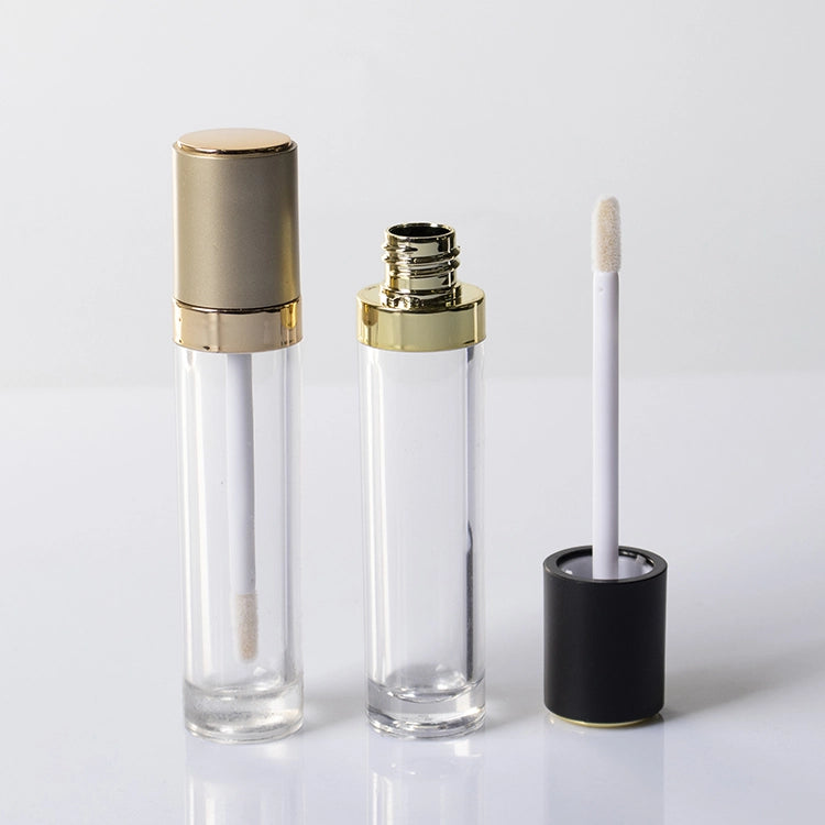 8.5ml Luxury Thick-Walled PETG Lip Gloss Bottle with Jumbo Applicator and Gold Metalized Collar