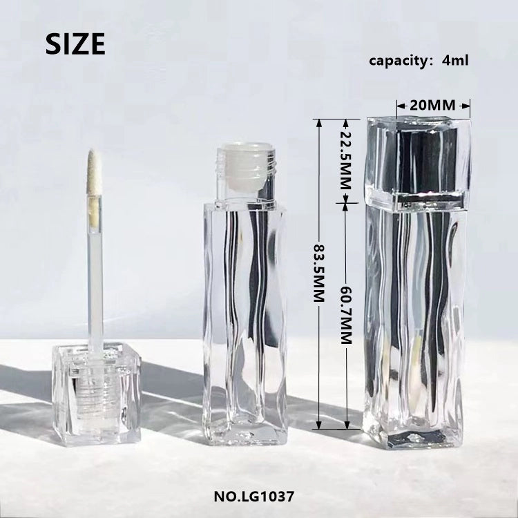 4ml Premium Water Ripple Thick-Wall Lip Oil Bottle with Glacial Texture and Encapsulated Cap