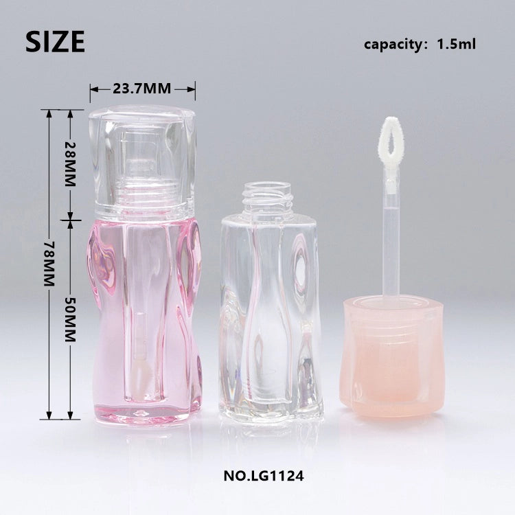 1.5ml Luxury Heavy-Wall Lip Gloss Tube with Artistic Wave Texture for Premium Beauty Sample Lines