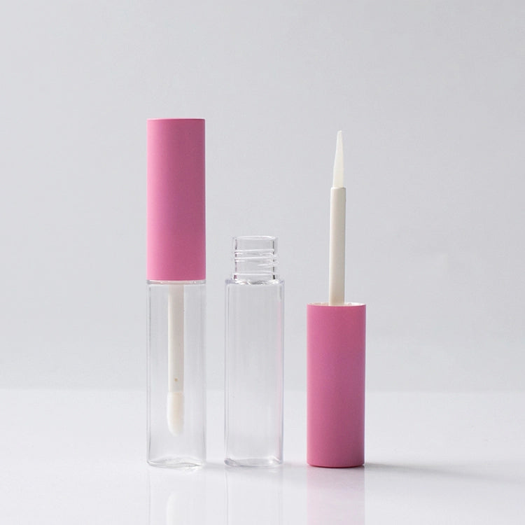 6.5ml Matte Pink Lip Gloss Tube Wholesale Clear Cosmetic Container with Soft Touch Cap for Lip Oil