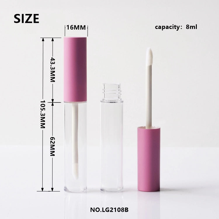8ml Clear Lip Gloss Tube Wholesale | Versatile Standard Matte Pink Cosmetic Container