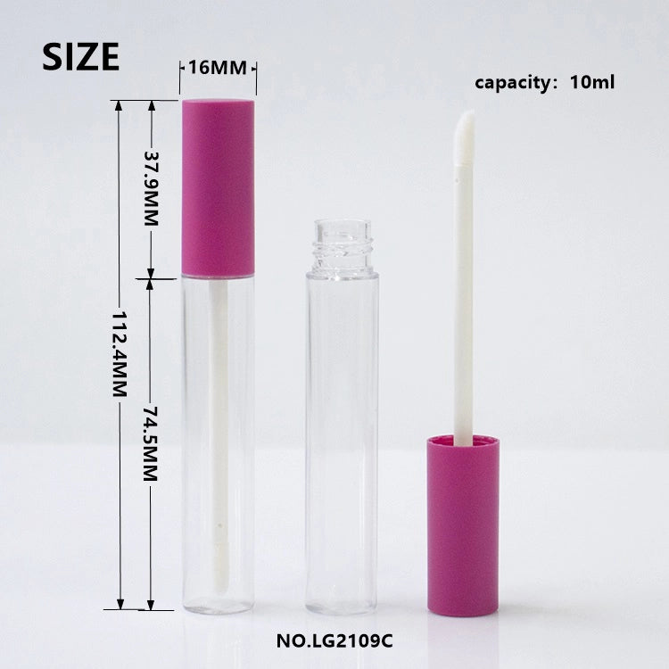 10ml High Capacity Slim Lip Gloss Tube with Clear Injection Blow Molded Bottle for Large Volume Lip Oil