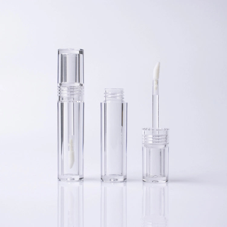 3.5ml Minimalist Clear & Frosted Cylindrical Empty Lip Gloss Tube for Premium Plumping Oils