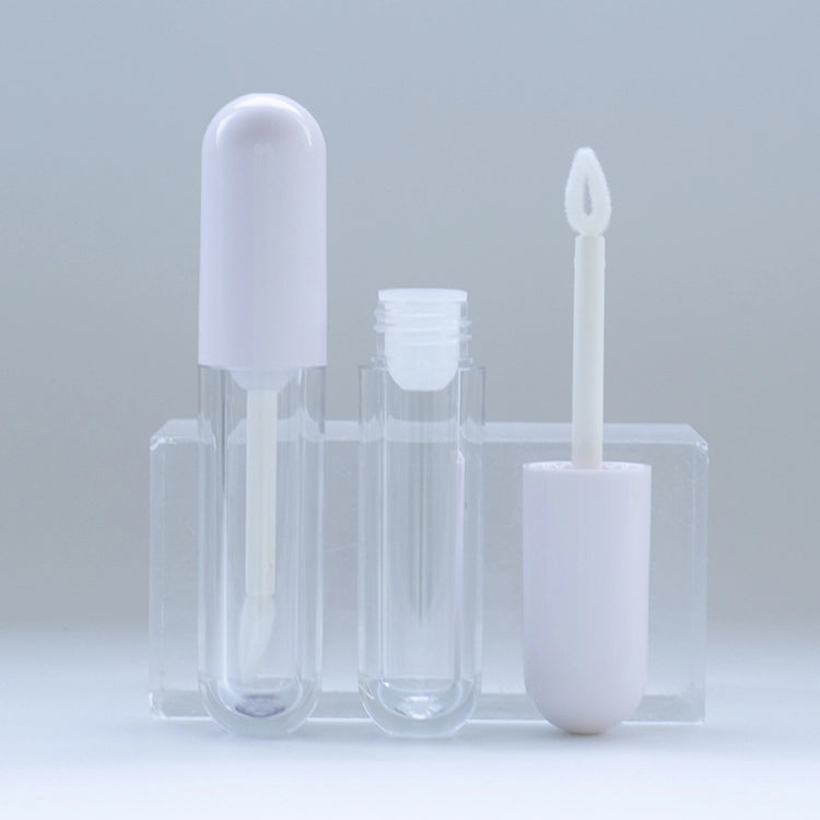 3ml Capsule Shape Thick-Walled PETG Lip Gloss Bottle with Clear Rounded U-Shaped Heavy Bottom