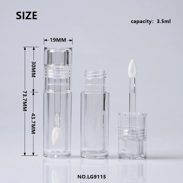 3.5ml OEM Transparent Thick-Wall Lip Gloss Bottle with Invisible Rod for Lip Oil Packaging