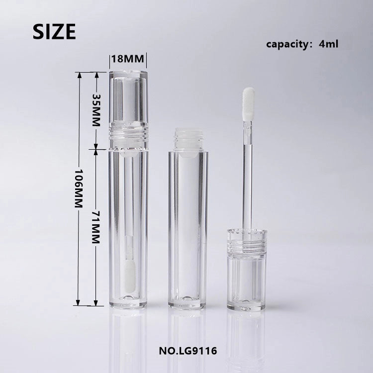 4ml Slim Tall Thick-Wall Lip Gloss Tube with Clear and Colored Core Options for Lip Serums
