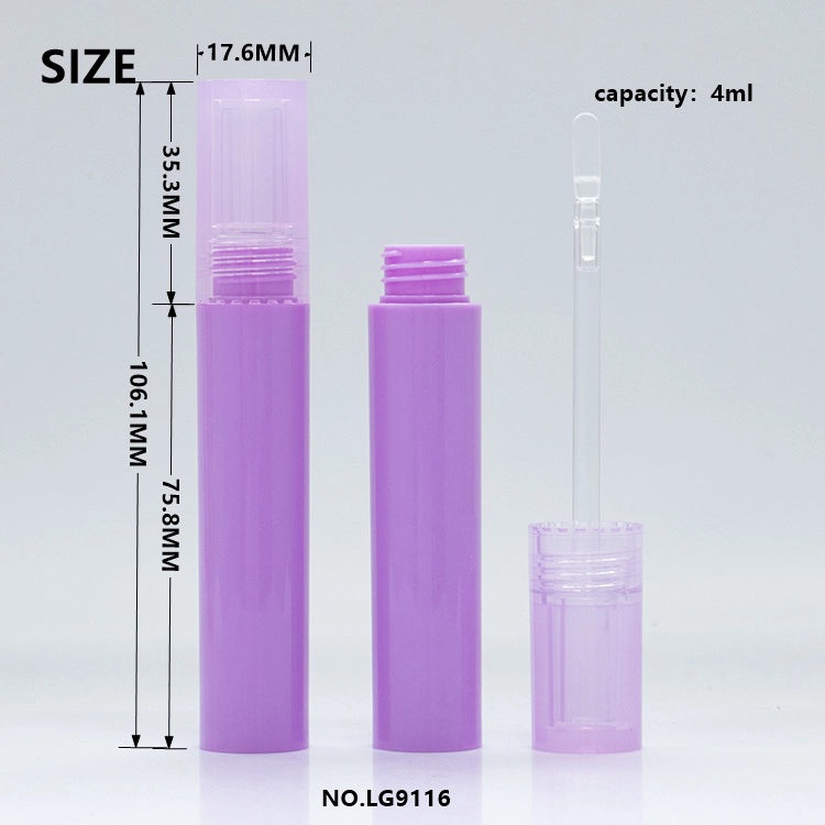 4ml Slender Macaron Solid Color Cylindrical Empty Lip Gloss Tube for Y2K Velvet Lip Glaze