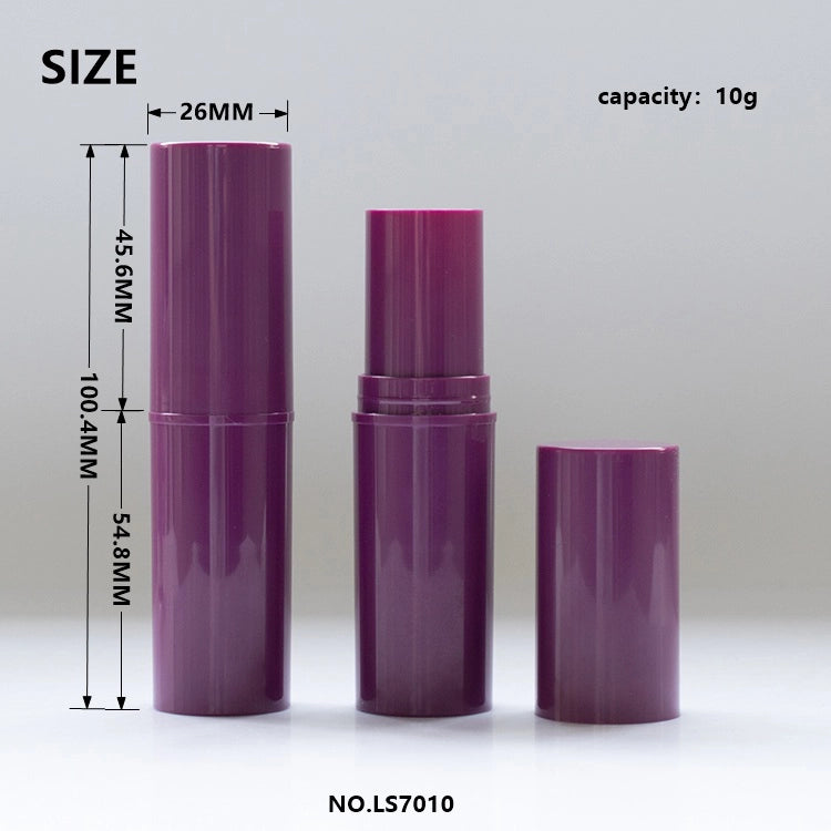 10g Portable Cylindrical Twist-Up Stick Container with 26mm Wide Diameter for Sunscreen and Balm