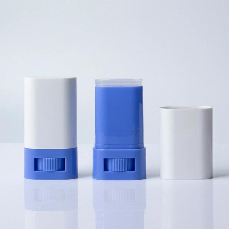 15g Portable Flat Twist-Up Empty Deodorant Balm Stick Tubes Featuring Custom Full-Wrap Long Caps