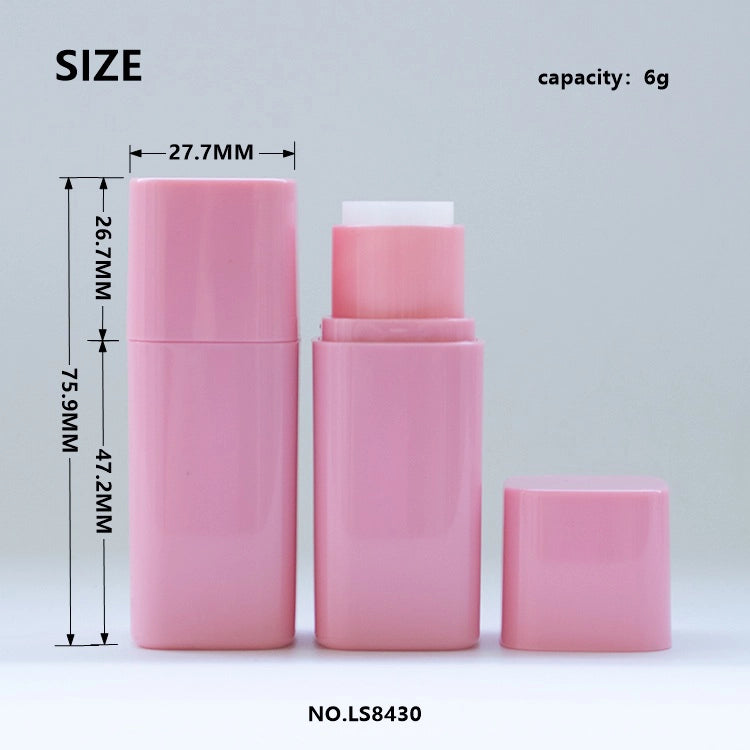 6g Premium Soft Square Empty Twist-Up Stick Tubes Featuring Anti-Roll Design for Clean Beauty