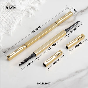 Luxury Square Slim Empty Eyebrow Pencil Tube Airtight ABS Cosmetic Packaging Wholesale
