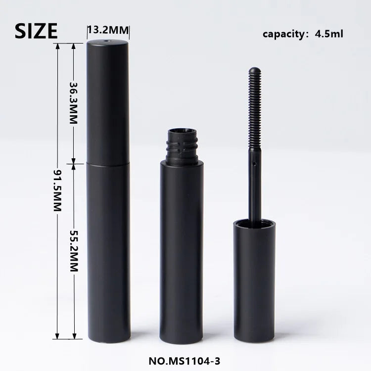 Custom Color Round 5ml Empty Mascara Tube Matte Black White ABS Cosmetic Packaging Wholesale