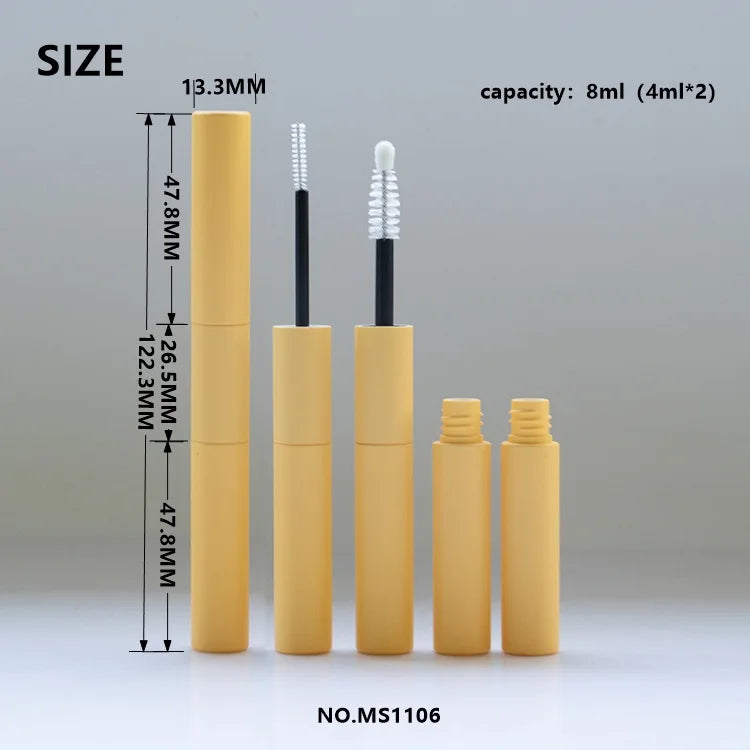 Dual Ended 2-in-1 Empty Mascara Tube Custom Color ABS PETG Cosmetic Packaging Wholesale
