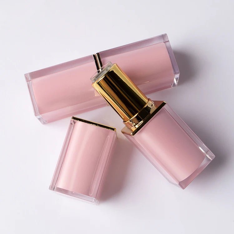 Pink Cap Lip Gloss Tube with Big Wand Applicator for Lip Oil - Lipstick