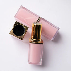 Pink Cap Lip Gloss Tube with Big Wand Applicator for Lip Oil - Lipstick