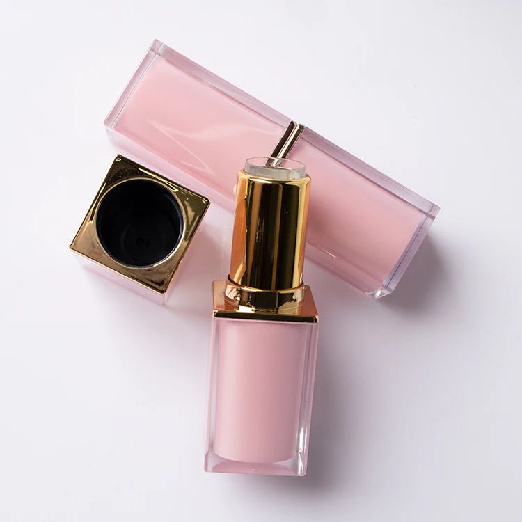 Pink Cap Lip Gloss Tube with Big Wand Applicator for Lip Oil - Lipstick