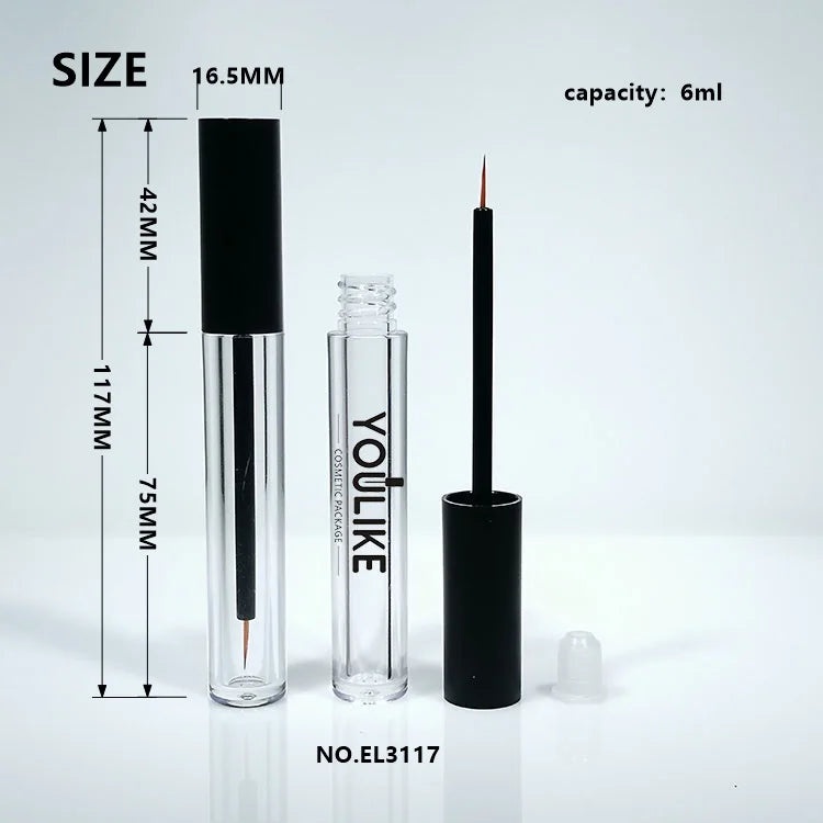 Custom 6ml Simple Portable ABS Plastic Eyeliner Tube Empty Cosmetic Packaging Container