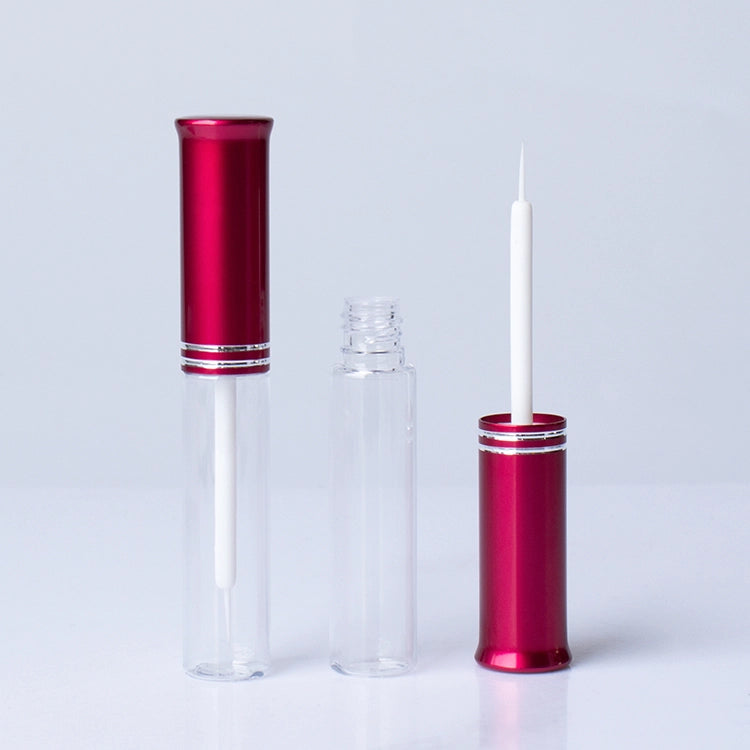5ml Slim Cylindrical Bottle with Anodized Aluminum Cap and Double Silver Rings for Eye Lash Serum