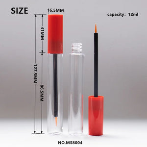 12ml Large Capacity PETG Mascara Tube Round Empty Eyeliner Container OEM Cosmetic Packaging