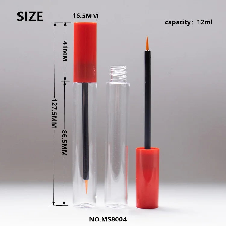 12ml Large Capacity PETG Mascara Tube Round Empty Eyeliner Container OEM Cosmetic Packaging